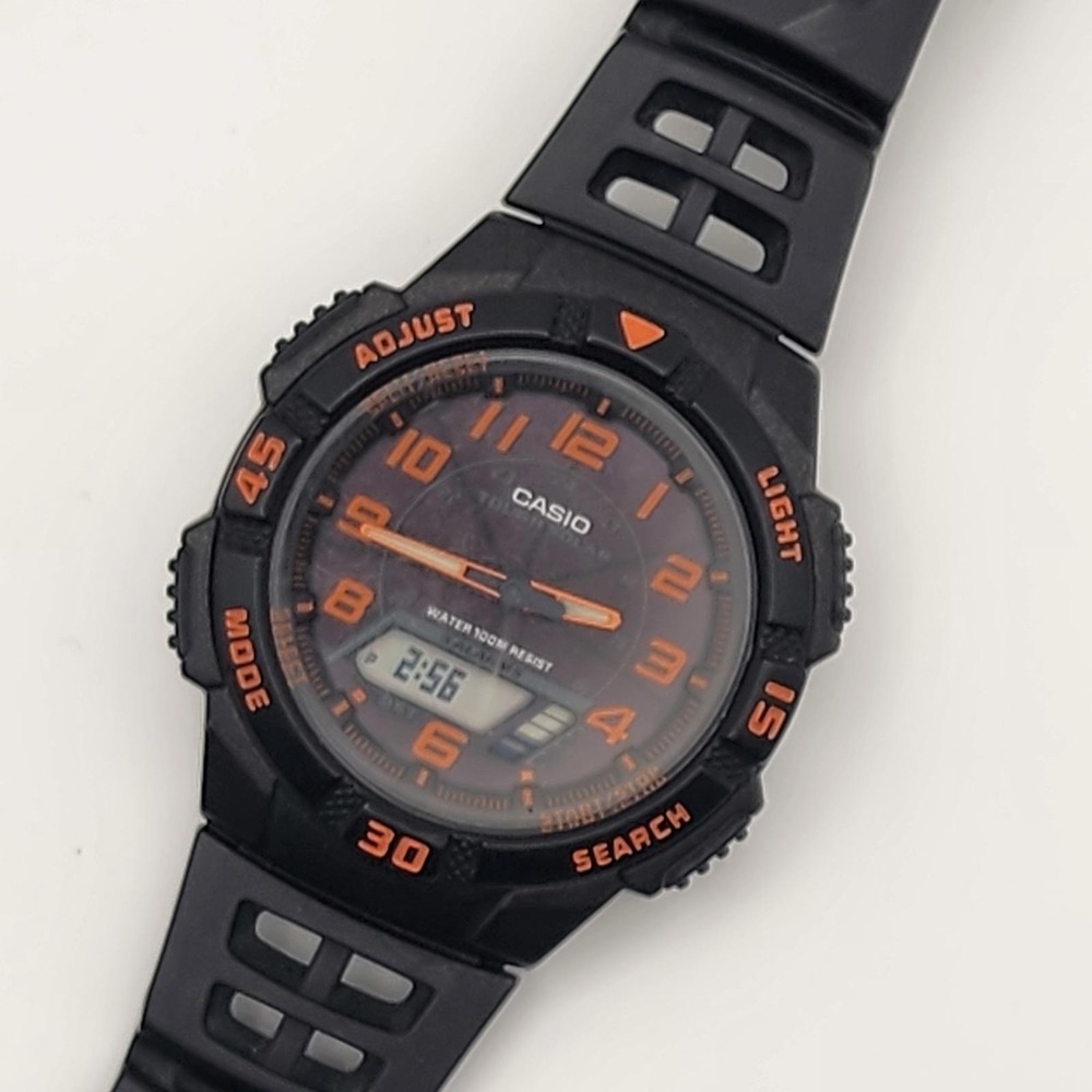 Casio 5208 AQ-S800W Light Up Tough Solar Digital Watch Tested Works